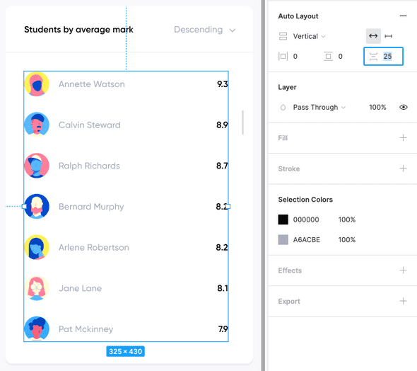 Figma auto layout